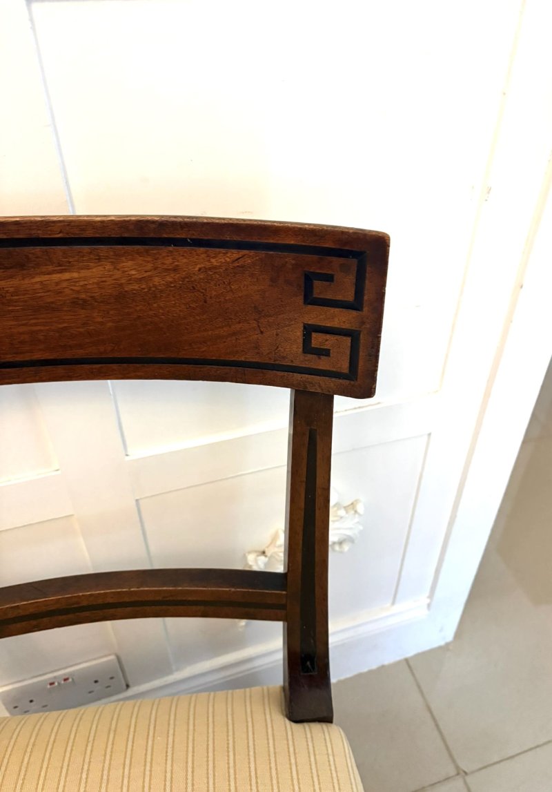 Antique English Regency Mahogany Klismos Dining Side Chairs – Pair - Image 7